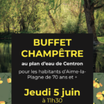 Buffet champêtre le 5 juin au plan d’eau de Centron !