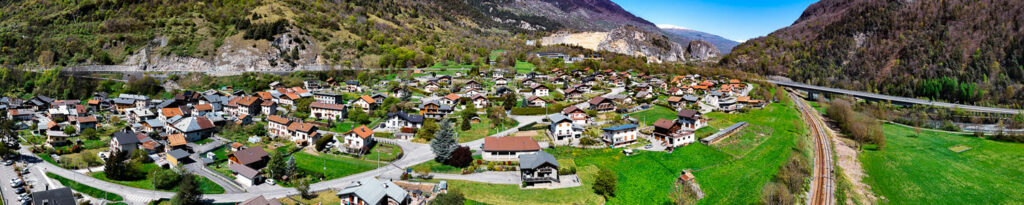 Vue aérienne panoramique de Centron