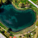 Vue aérienne du plan d'eau de Centron