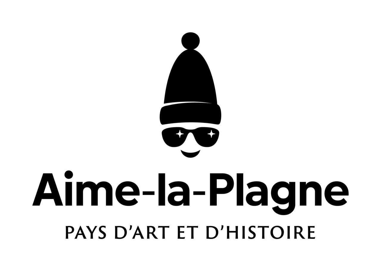 Logo noir sur fond blanc Aime-la-Plagne - Pays d'Art et d'Histoire